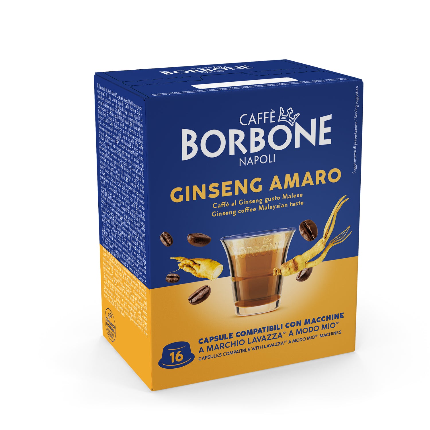 16 Capsule Borbone compatibili con Lavazza A Modo Mio - Caffè Ginseng Amaro