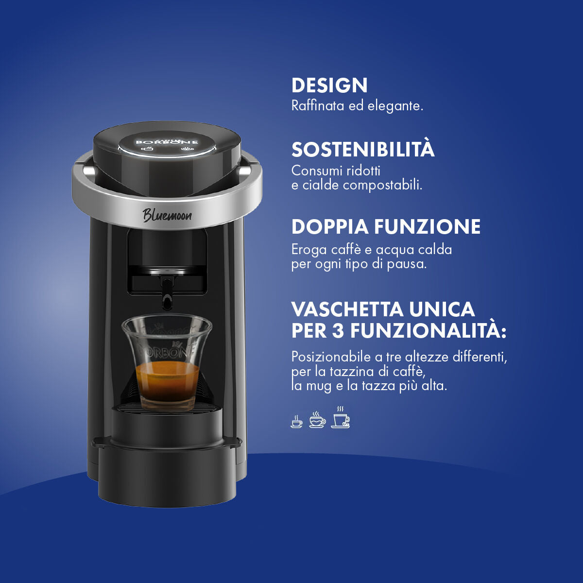 Borbone macchina caffè a cialde Ese 44mm Bluemoon