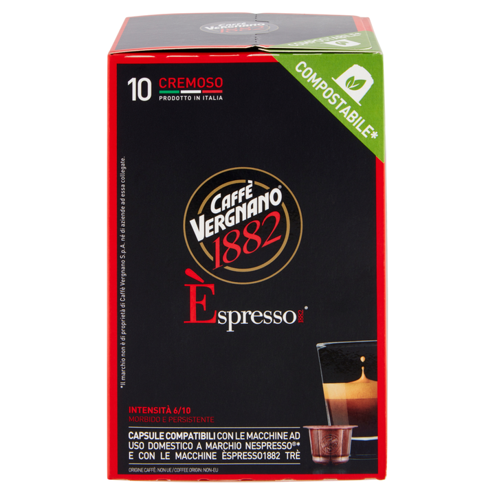 10 Capsule Vergnano cremoso compatibili con Nespresso