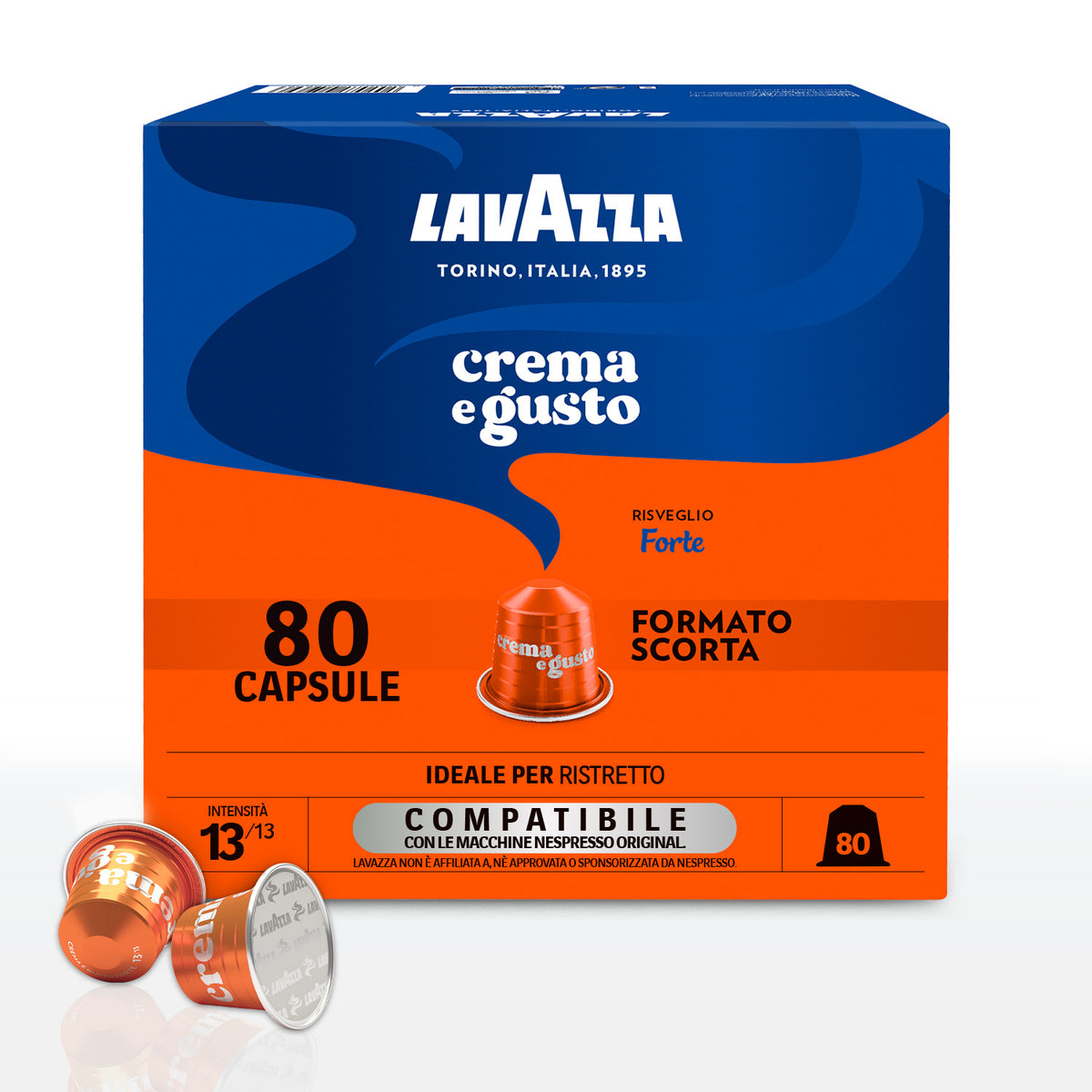 80 Capsule caffè Lavazza compatibili Nespresso - Crema e Gusto FORTE