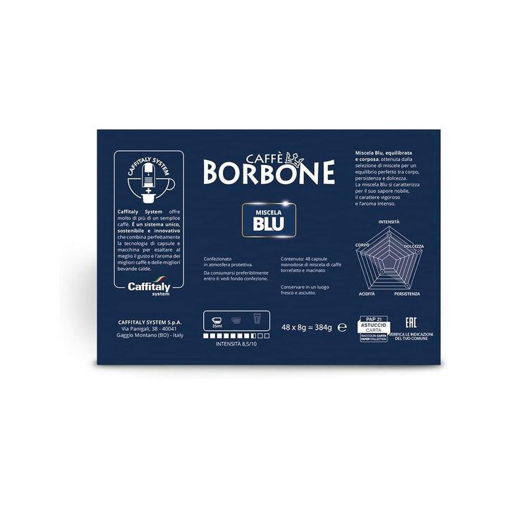 Caffitaly Miscela BLU Caffè Borbone - 48 Capsule Maxi Pack Risparmio per Caffitaly System