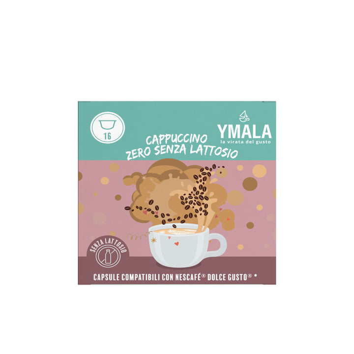 Ymala Cappuccino Zero Senza Lattosio - 16 Capsule Compatibili Nescafé Dolce Gusto