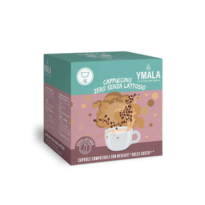 Ymala Cappuccino Zero Senza Lattosio - 16 Capsule Compatibili Nescafé Dolce Gusto