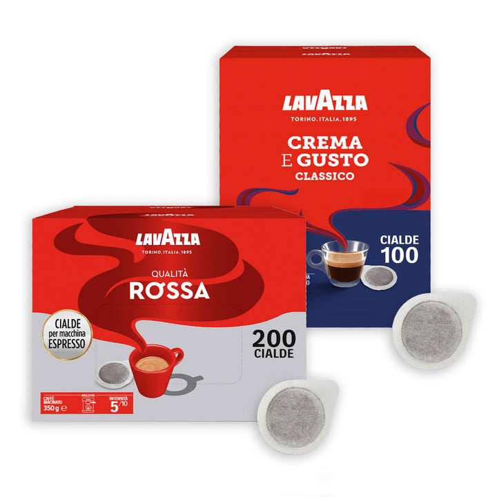 Lavazza Caffè 300 Cialde Ese 44mm - Combo Risparmio (200 Qualità Rossa + 100 Crema e Gusto)