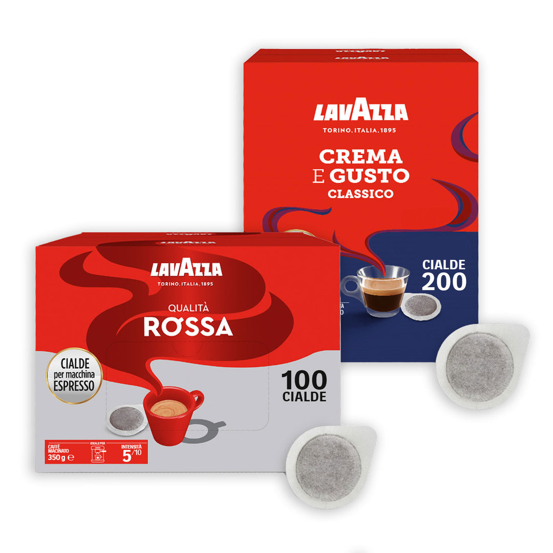 Lavazza Caffè 300 Cialde Ese 44mm - Combo Risparmio (200 Crema e Gusto + 100 Qualità Rossa)