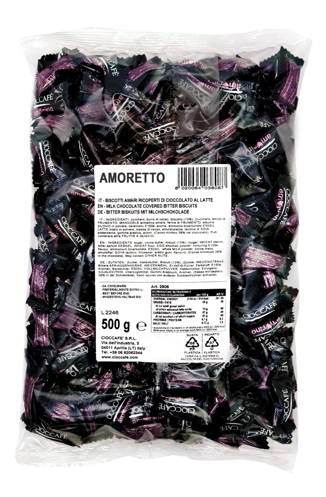 Cioccafè Amoretto – Praline di Amaretti ricoperte di Cioccolato Fondente | 500 g