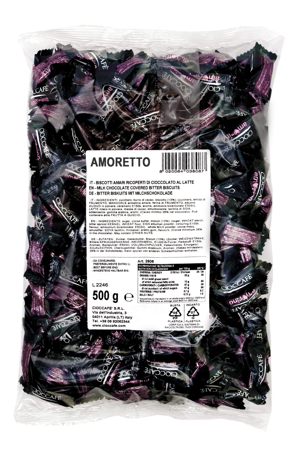 Cioccafè Amoretto - Praline di Amaretti al Cioccolato Fondente 500 g