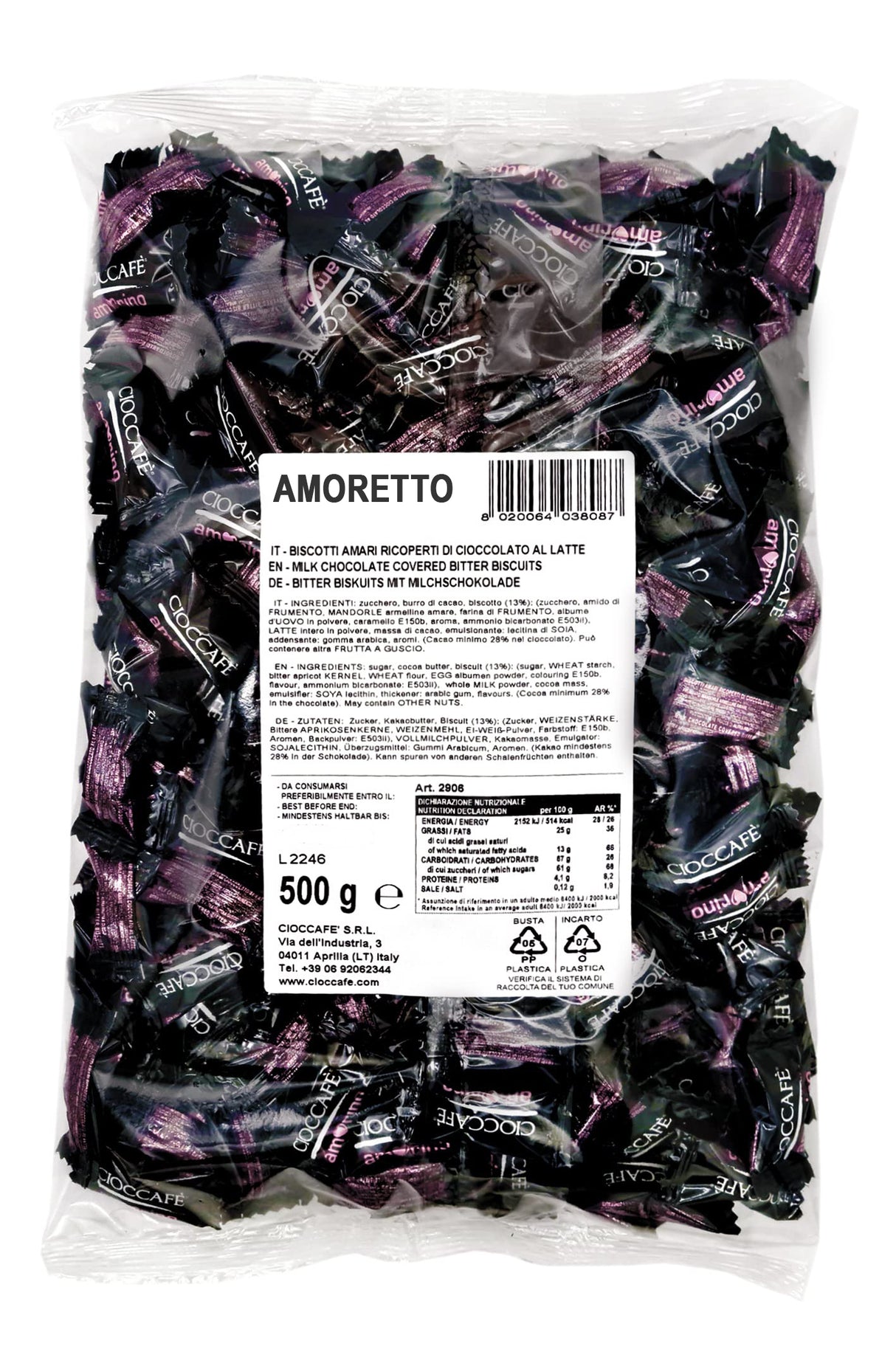 Cioccafè Amoretto - Praline di Amaretti al Cioccolato Fondente 500 g