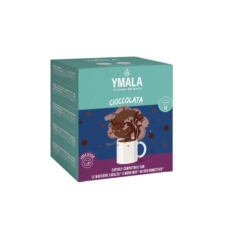 16 Capsule Ymala Cioccolata Compatibili A Modo Mio - Gusto Intenso e Cremoso