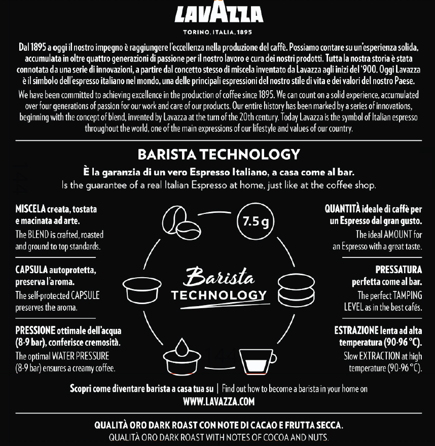 36 Capsule A Modo Mio Lavazza Qualità Oro Dark Roast