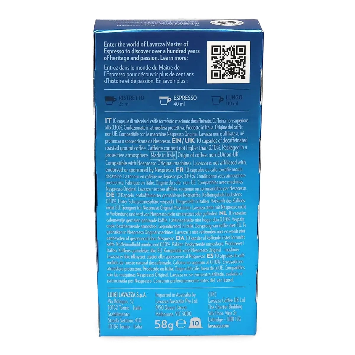 Lavazza 10 Capsule Caffè originali per Nespresso - Decaffeinato