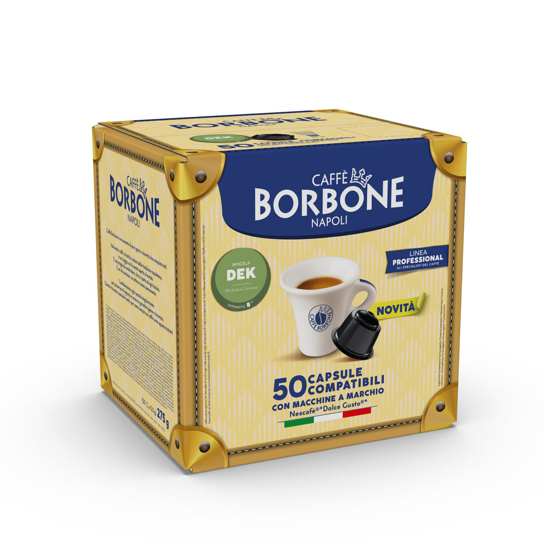 50 Capsule Caffè Borbone Miscela Dek compatibili Nescafé Dolce Gusto – Decaffeinato Cremoso e Avvolgente