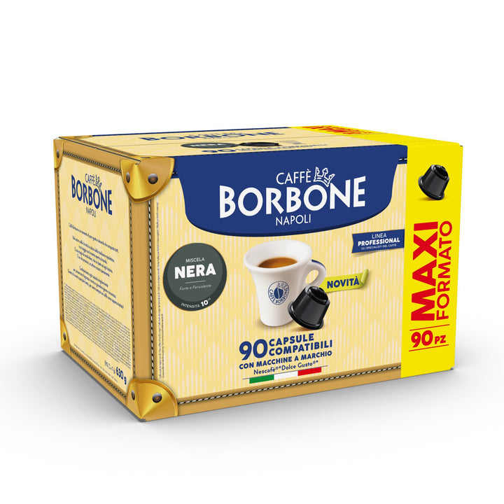 90 Capsule Caffè Borbone Miscela Nera compatibili Nescafé Dolce Gusto – Gusto Intenso e Crema Corposa