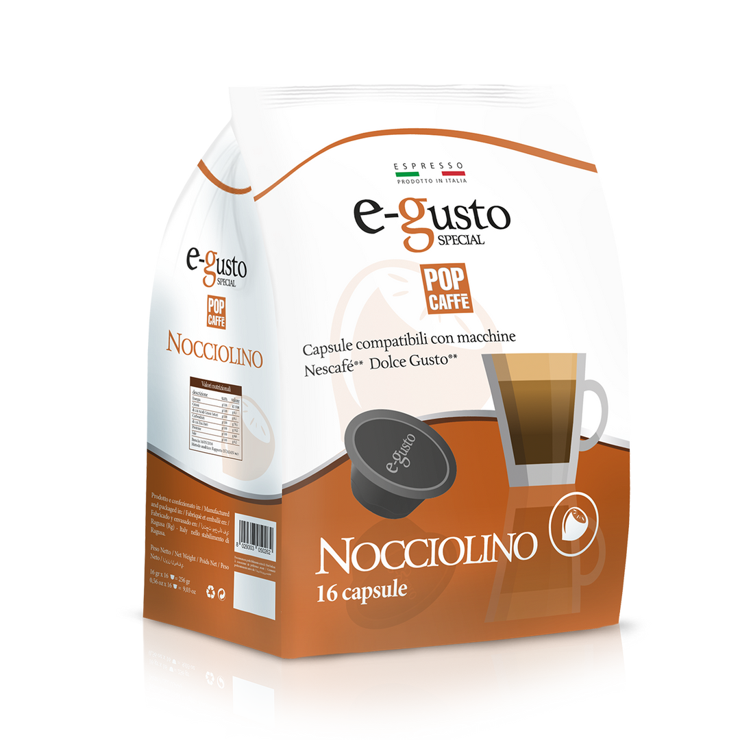 16 Capsule Pop Caffè E-gusto NOCCIOLINO - compatibile DOLCE GUSTO