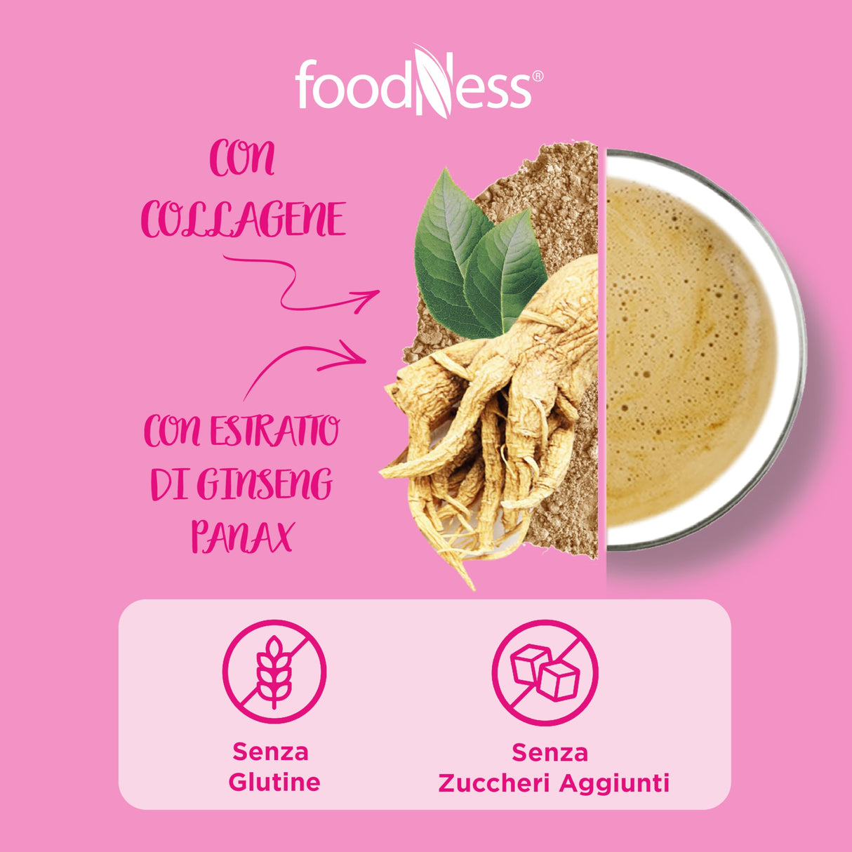 10 Capsule FoodNess Caffè al Ginseng con Collagene - Compatibili Dolce Gusto