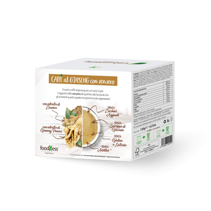 10 capsule FoodNess Caffè al Ginseng con Zenzero compatibili Dolce Gusto