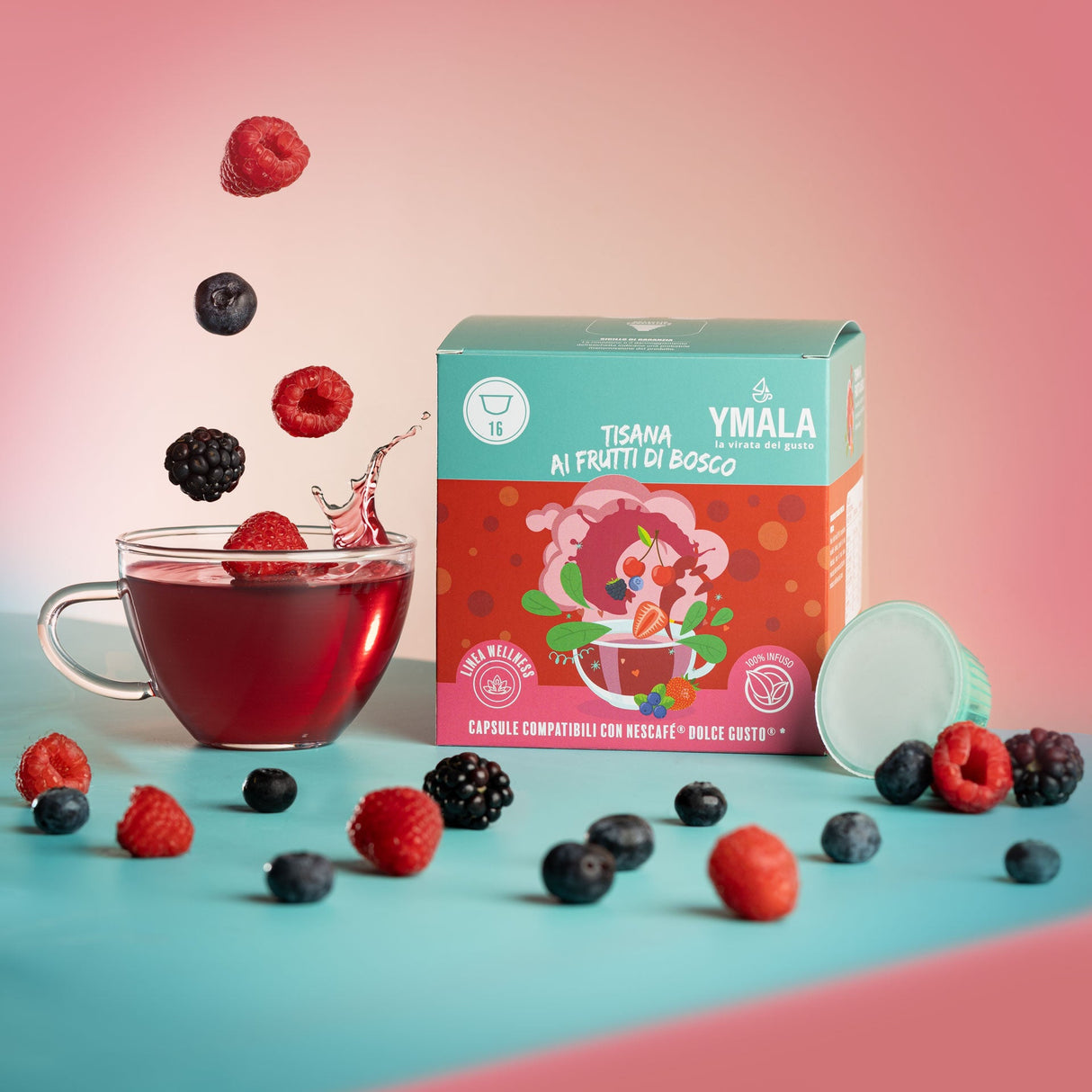Ymala 16 Capsule Nescafé Dolce Gusto - Tisana ai Frutti di Bosco