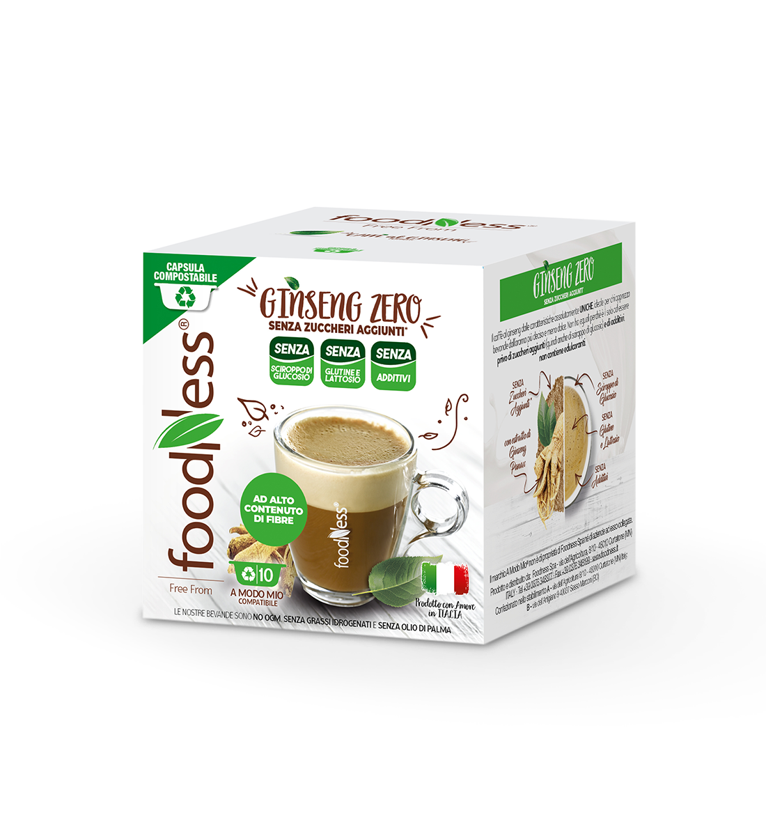 10 Capsule FoodNess Ginseng Amaro compatibili A Modo Mio