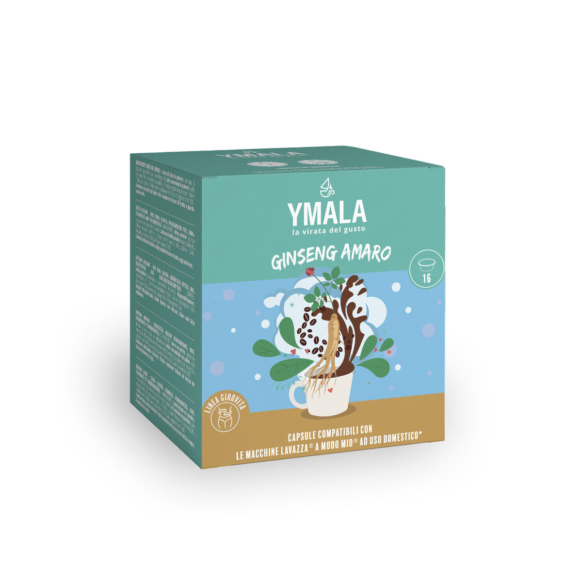 Ymala caffè Ginseng Amaro - 16 Capsule Compatibili Lavazza A Modo Mio