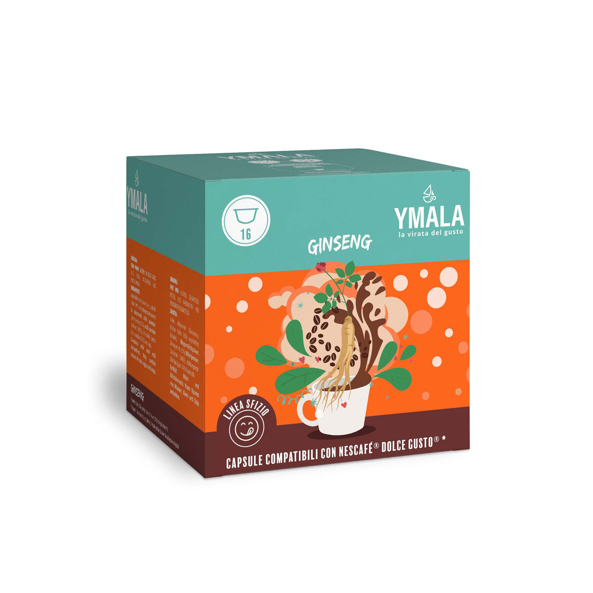 Ymala Caffè Ginseng - 16 Capsule Compatibili Nescafé Dolce Gusto