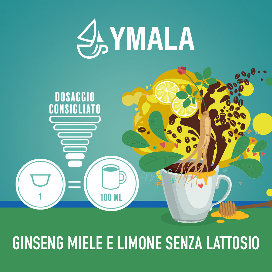 Ymala 16 Capsule Nescafé Dolce Gusto - Ginseng Miele e Limone Senza Lattosio