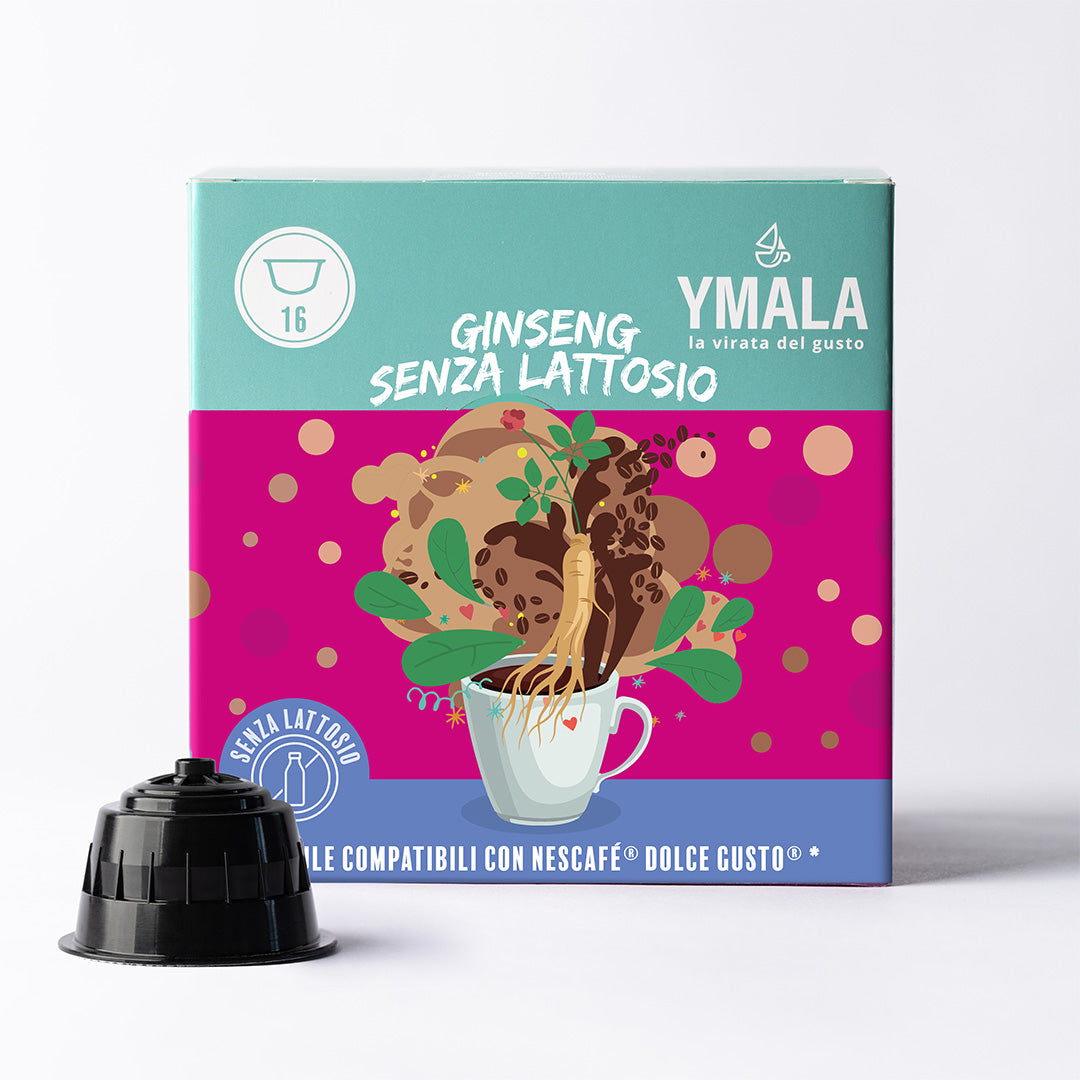 Ymala 16 Capsule Nescafé Dolce Gusto - Caffè Ginseng Senza Lattosio