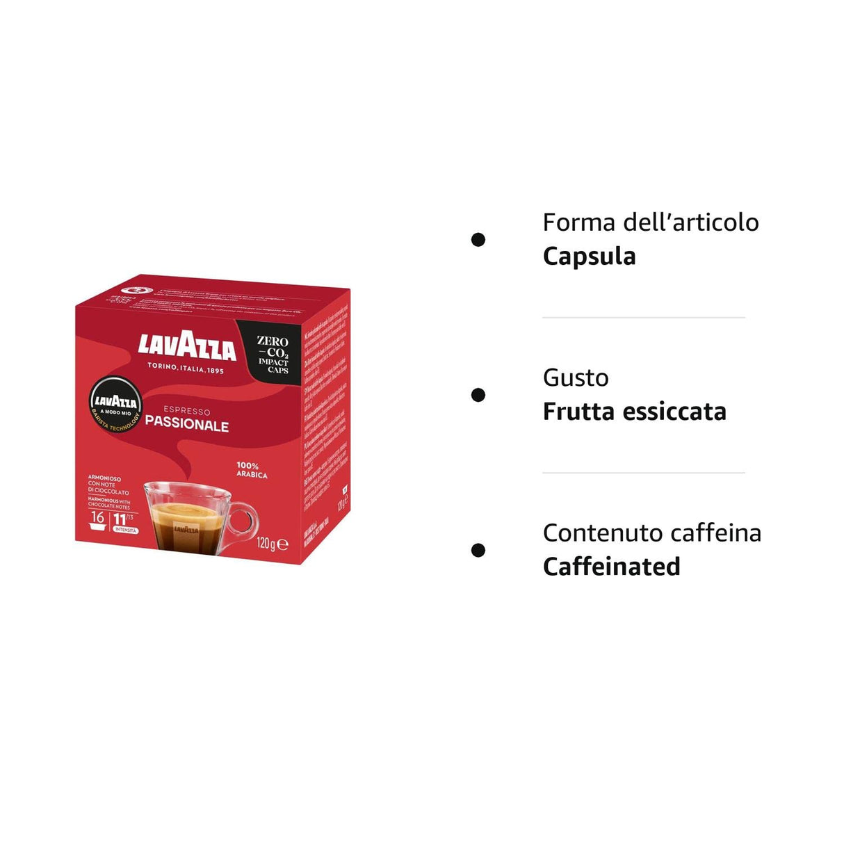 16 Capsule Caffè Lavazza A Modo Mio Passionale - Intensità 11/13