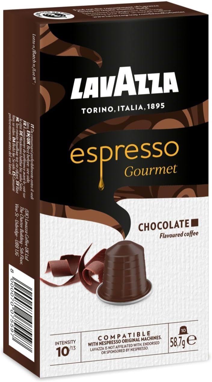 Lavazza Espresso Gourmet Chocolate – Capsule Compatibili Nespresso | Aroma di Cioccolato e Vaniglia