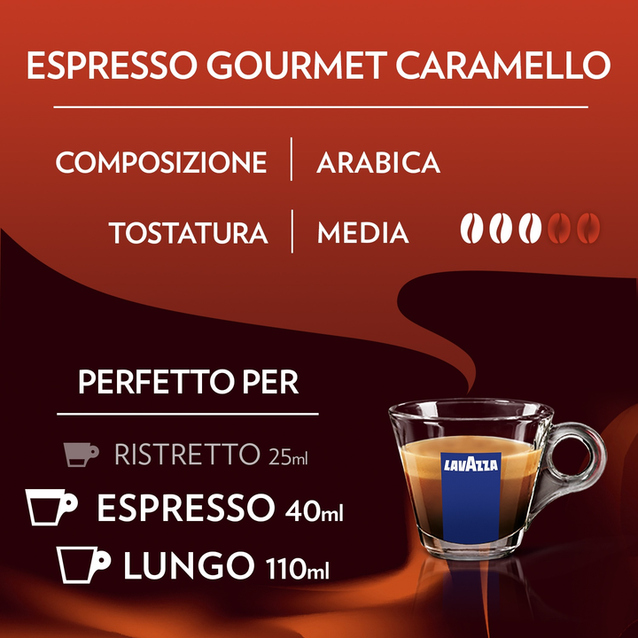 Lavazza Espresso Gourmet Caramel – 10 Capsule Compatibili Nespresso | Aroma di Caramello