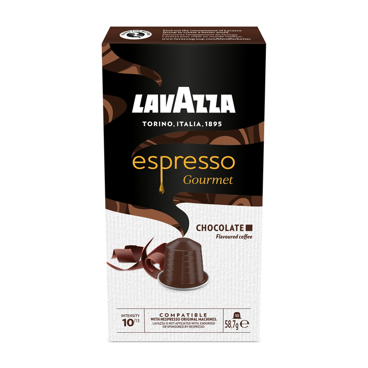 Lavazza Espresso Gourmet Chocolate – 10 Capsule Compatibili Nespresso | Aroma di Cioccolato e Vaniglia