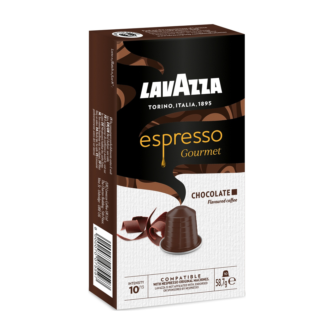 Lavazza Espresso Gourmet Chocolate – 10 Capsule Compatibili Nespresso | Aroma di Cioccolato e Vaniglia
