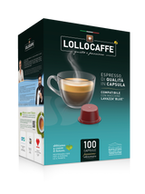100 Capsule Lollo Caffè Compatibili Lavazza BLUE PassioneOltremare Miscela NERA