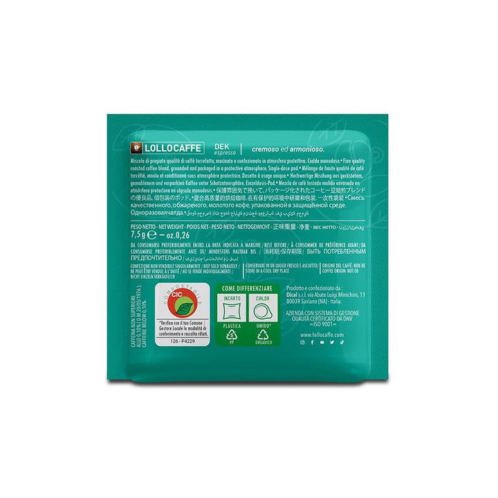 150 Cialde Ese 44mm Decaffeinato Lollo Caffè Espresso