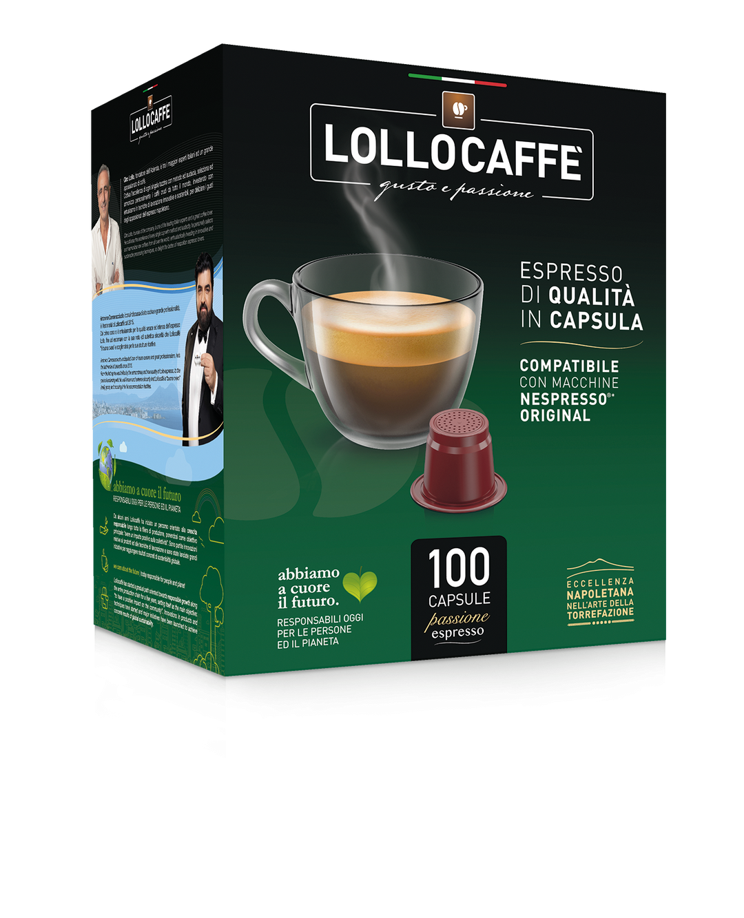 100 Capsule Caffè Lollo dek compatibili con Nespresso