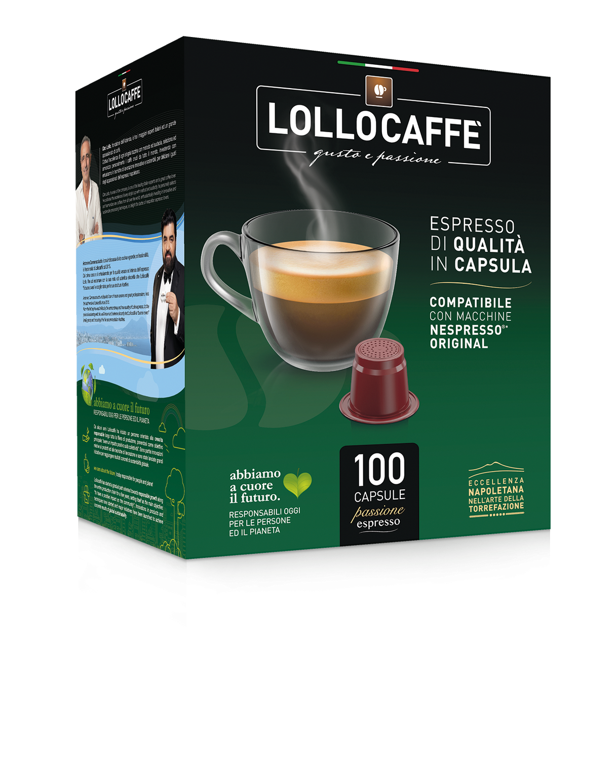 100 Capsule Lollo Caffè PassioNespresso Dek Compatibili Nespresso