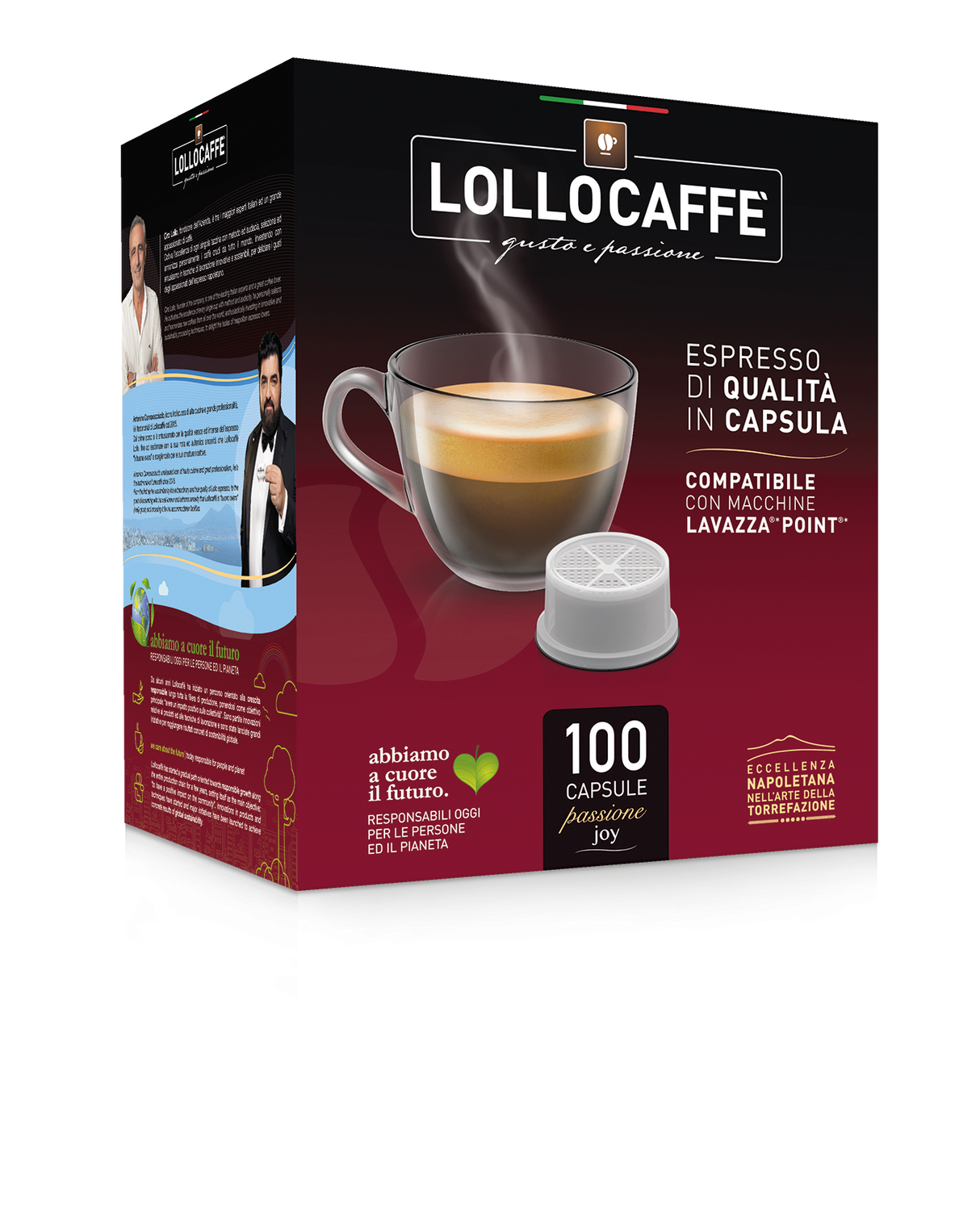 100 Capsule Nero Caffè Lollo Passionejoy Compatibili Espresso Point