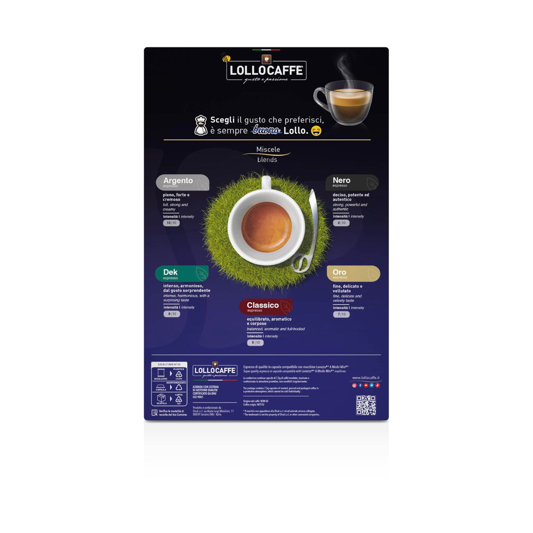 100 Capsule Lollo Caffè Dek Compatibili Lavazza A Modo Mio