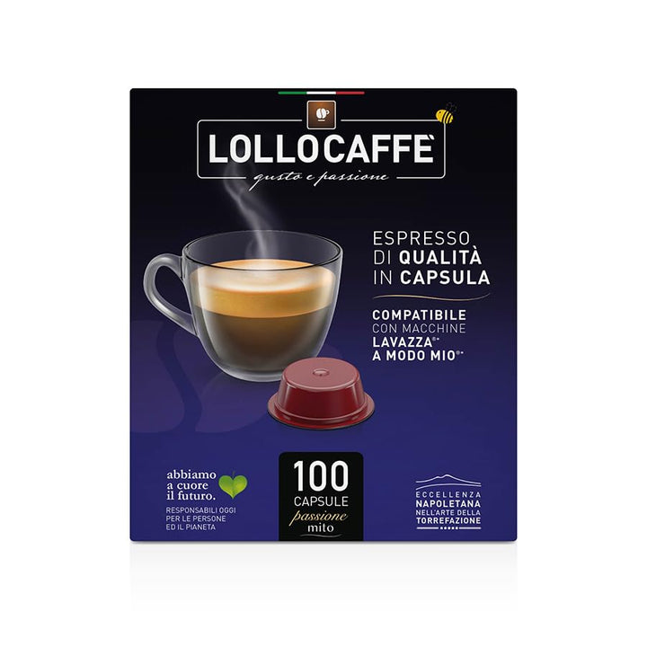 100 Capsule Lollo Caffè Dek Compatibili Lavazza A Modo Mio