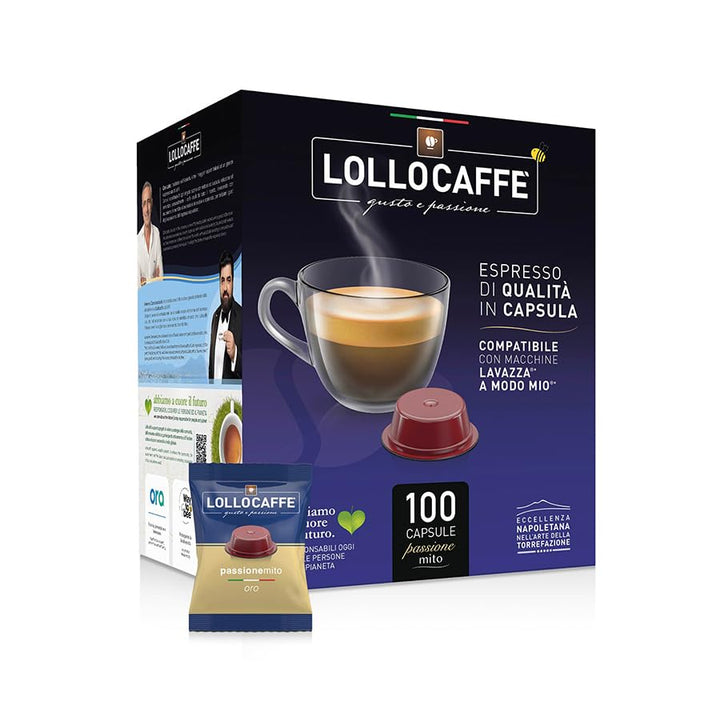 100 Capsule Lollo Caffè Oro Compatibili Lavazza A Modo Mio