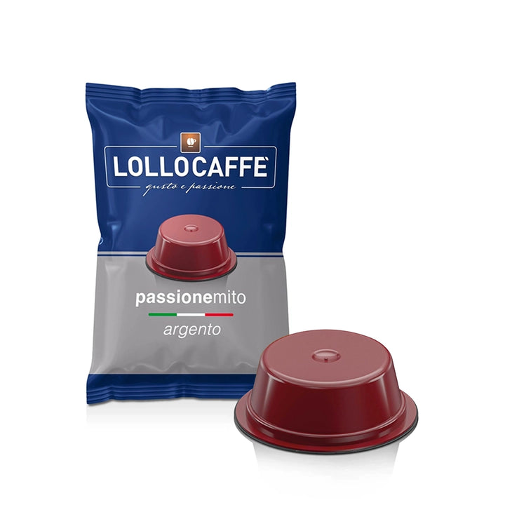 100 Capsule Lollo PassioneMito Argento Compatibili A Modo Mio