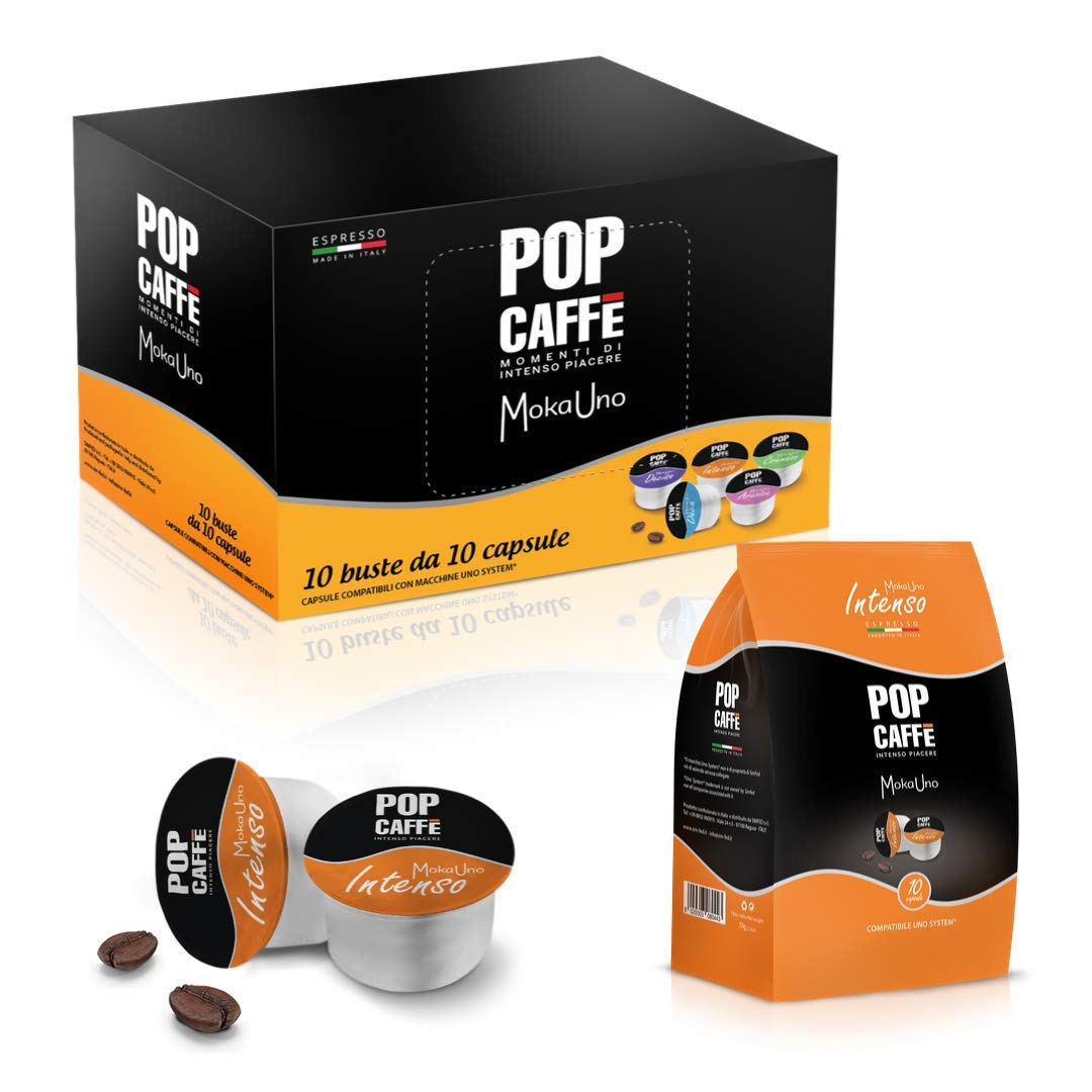 Pop Caffè 10 Capsule Compatibili Moka Uno System - Intenso