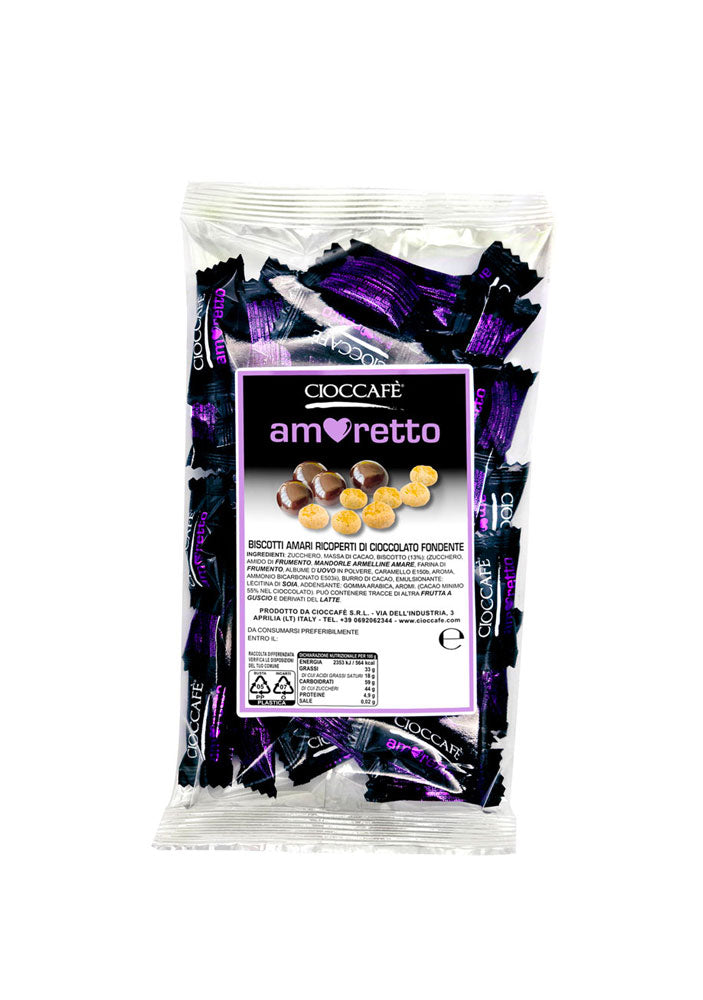 Cioccafè Amoretto Praline di Amaretti ricoperti di Cioccolato Fondente - Busta da 80g