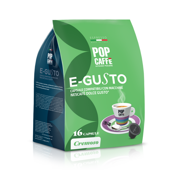16 Capsule Pop Caffè E-gusto Miscela Cremoso - compatibili con Nescafè Dolce Gusto