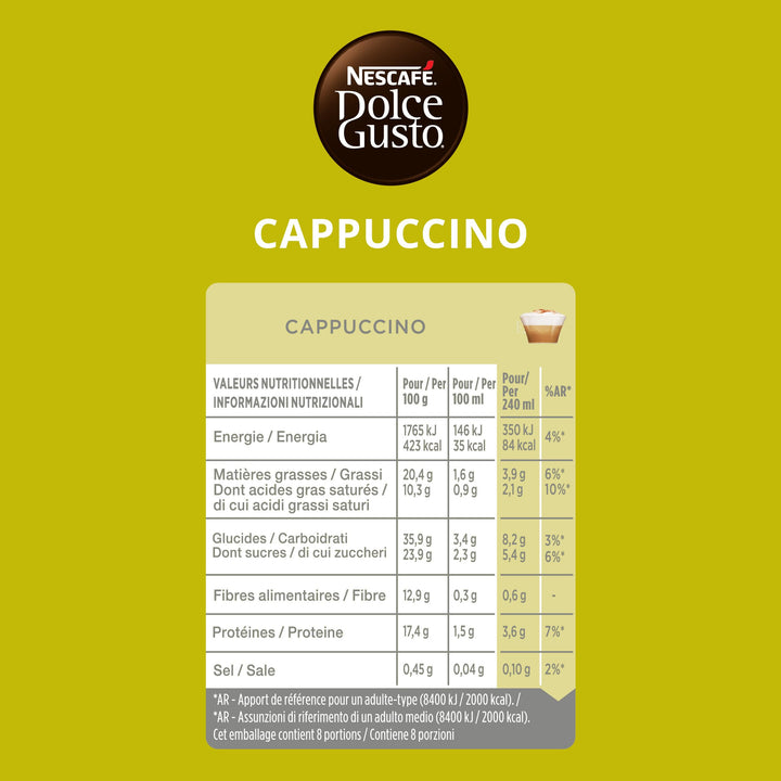 Nescafé Dolce Gusto Cappuccino - 30 Capsule compatibili con Dolce Gusto