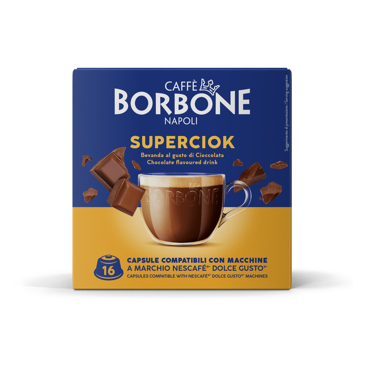 16 Capsule Borbone Compatibili Dolce Gusto - Superciok Bevanda al gusto di cioccolata