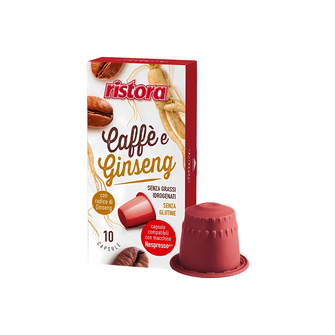 10 Capsule Ristora Caffè e Ginseng compatibili con Nespresso