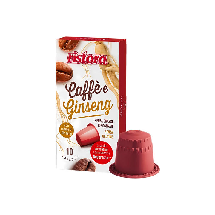 10 Capsule Ristora Caffè e Ginseng compatibili con Nespresso