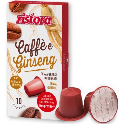 10 Capsule Ristora Caffè e Ginseng compatibili con Nespresso