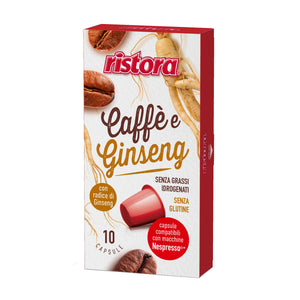 10 Capsule Ristora Caffè e Ginseng compatibili con Nespresso