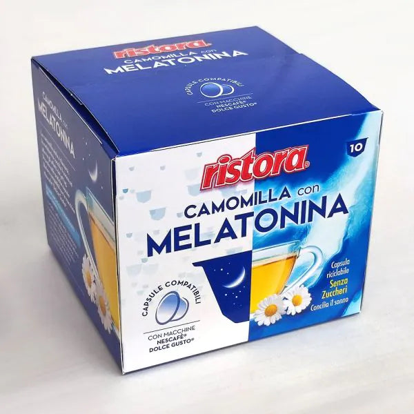 10 Capsule Ristora Solubili Camomilla con Melatonina - Compatibili Nescafé Dolce Gusto
